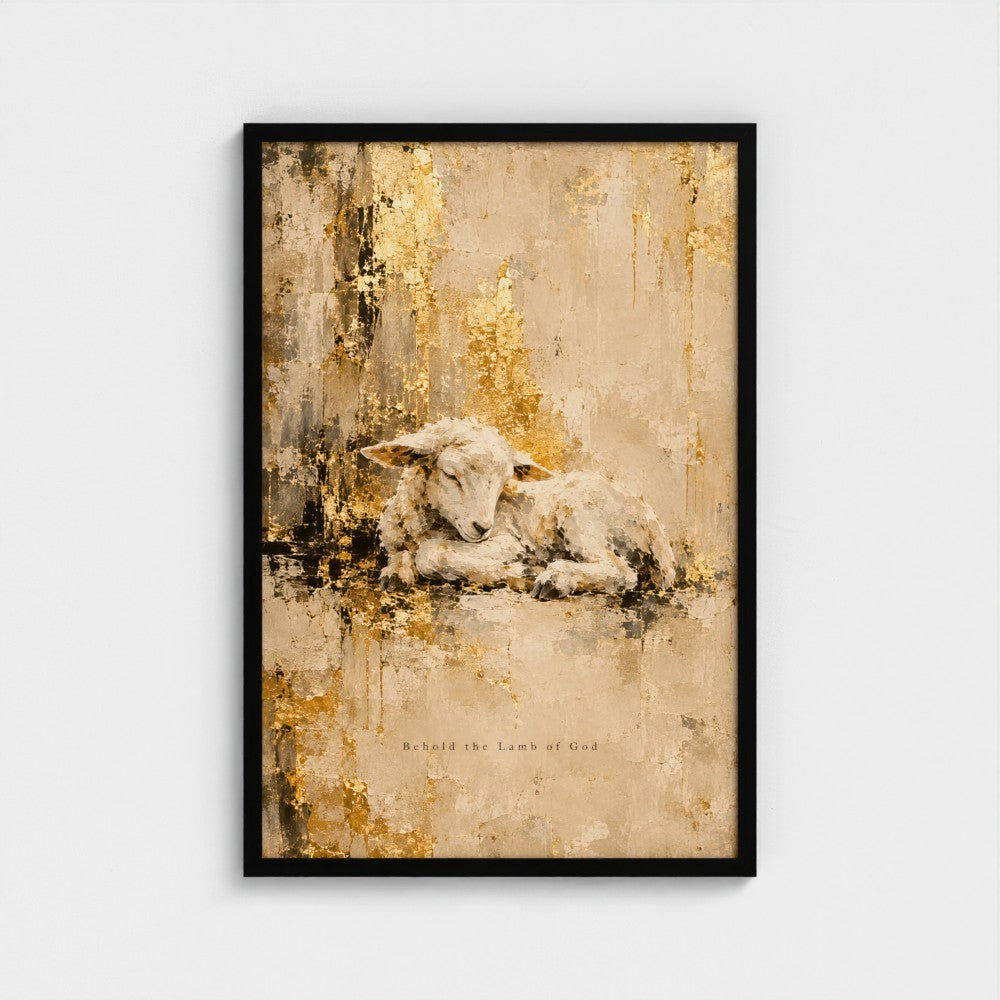 BEHOLD the LAMB of GOD (Gold Edition) – John 1:29 | Christian Wall Art