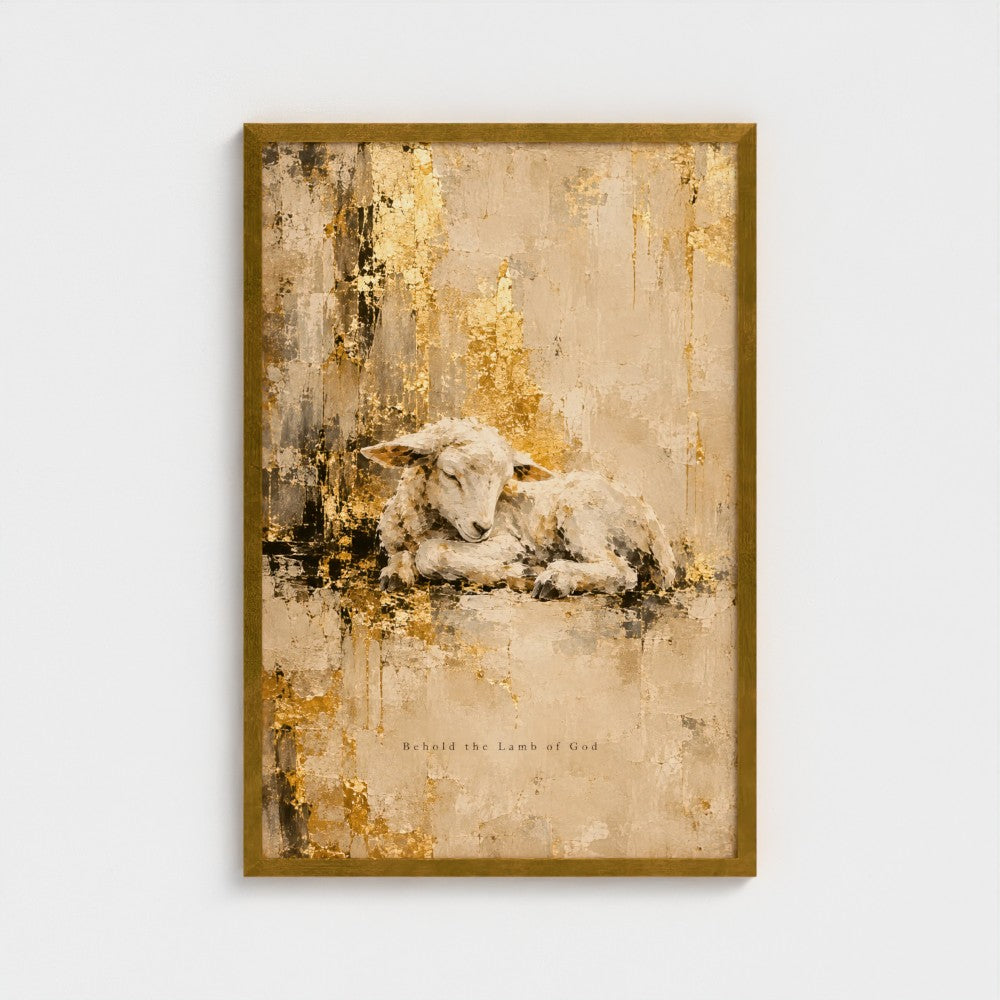 BEHOLD the LAMB of GOD (Gold Edition) – John 1:29 | Christian Wall Art