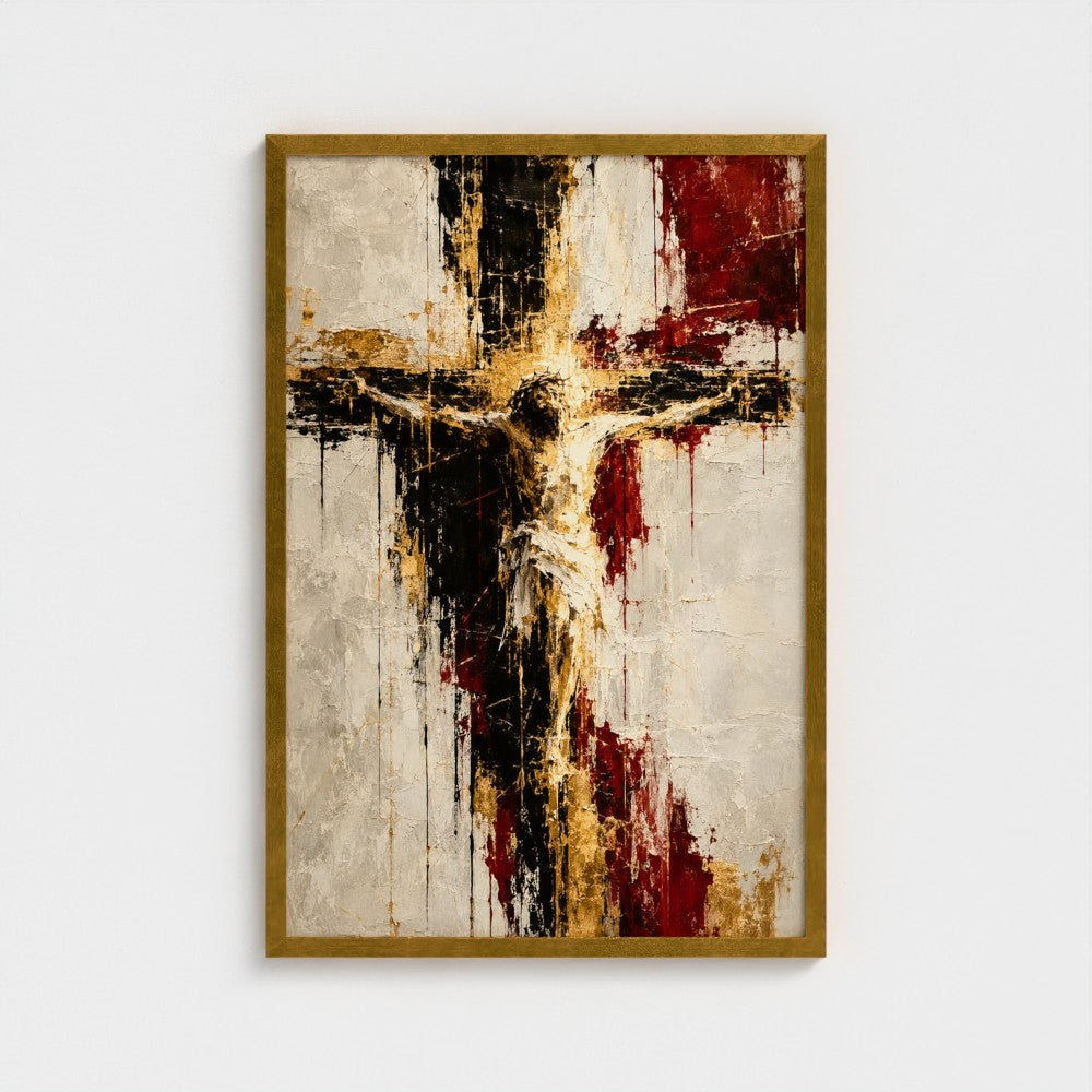 The CROSS – Abstract Crucifixion Painting | Christian Wall Art