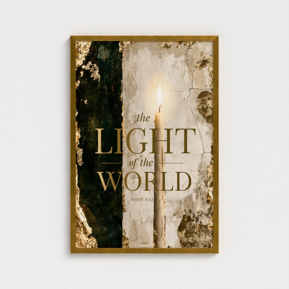 The LIGHT of the WORLD – John 8:12 | Christian Wall Art