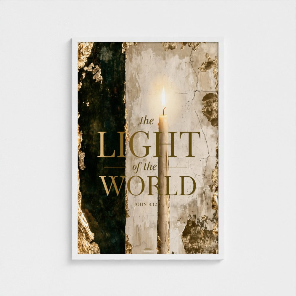 The LIGHT of the WORLD – John 8:12 | Christian Wall Art