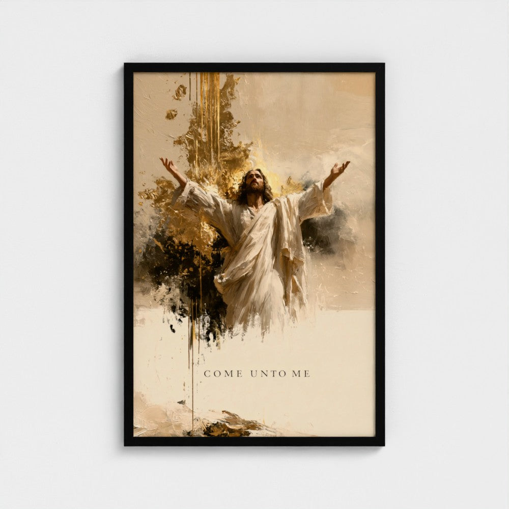 COME UNTO ME (Gold Edition) – Matthew 11:28 | Christian Wall Art