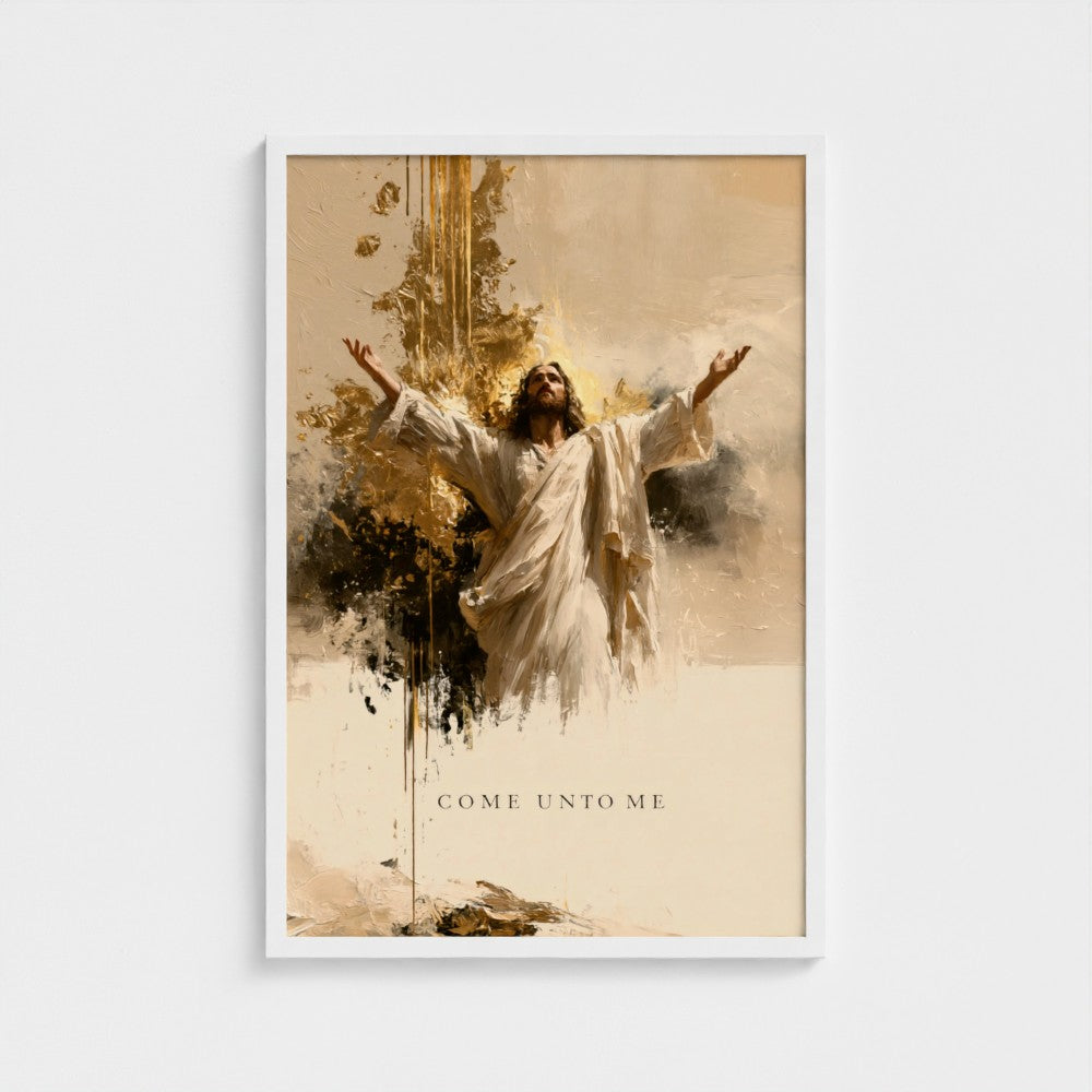 COME UNTO ME (Gold Edition) – Matthew 11:28 | Christian Wall Art