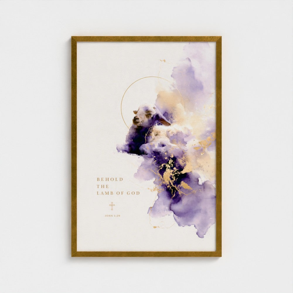 BEHOLD the LAMB of GOD (Lavender Edition) – John 1:29 | Christian Wall Art