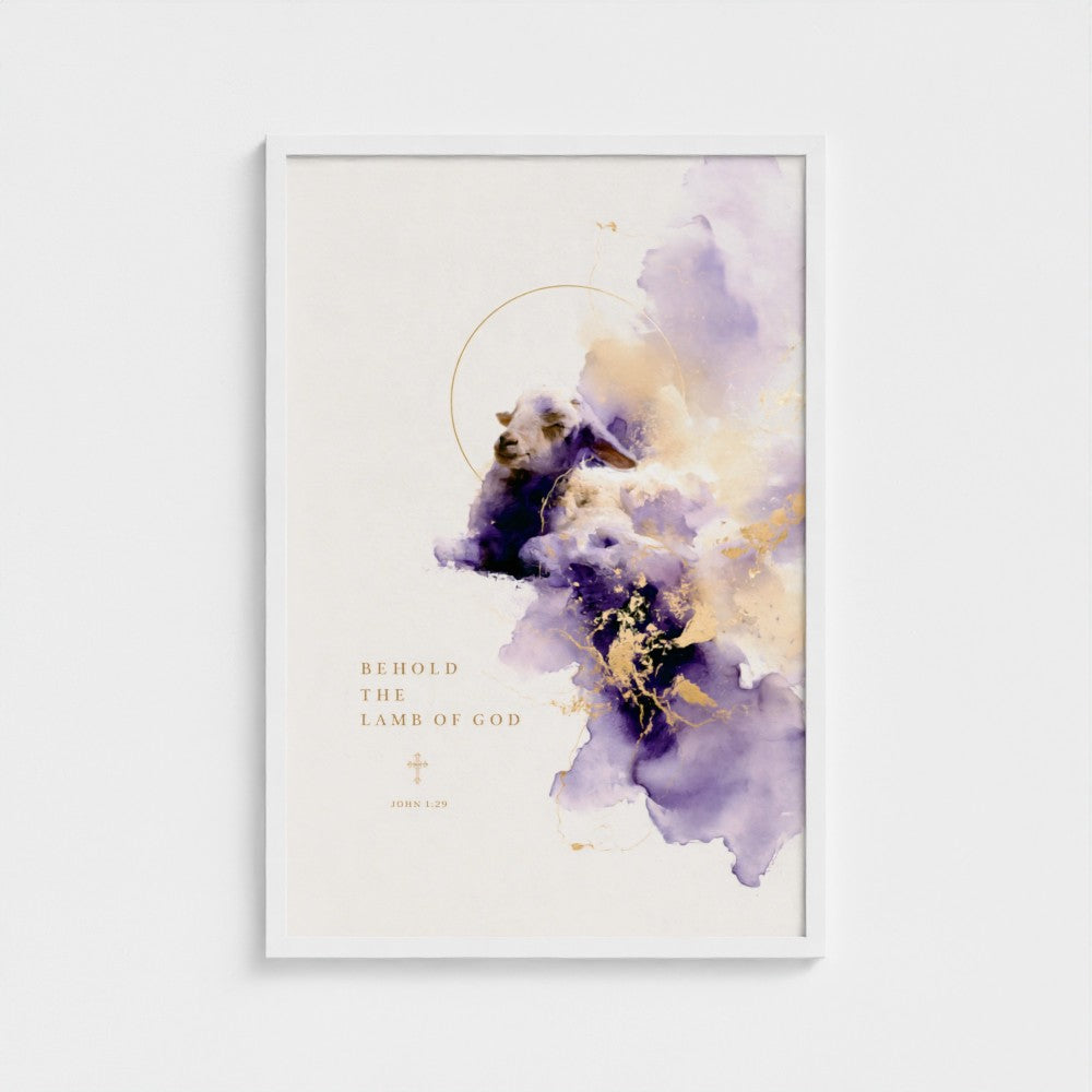 BEHOLD the LAMB of GOD (Lavender Edition) – John 1:29 | Christian Wall Art