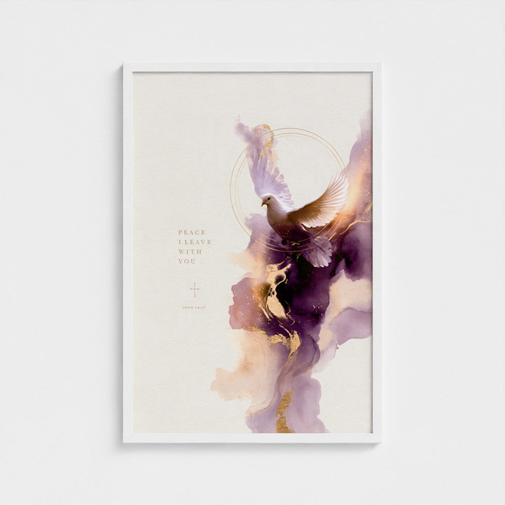 PEACE I LEAVE with YOU (Lavender Edition) – John 14:27 | Christian Wall Art